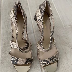 Coach Python Snake Skin Heels w/back zipper 6.5